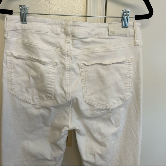 PAIGE White Laurel Canyon High Rise Flare Bootcut Jeans Size 30 Raw Hem - Picture 9 of 12